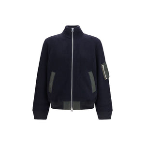 Sacai Blauer Wollpullover Oves Aries