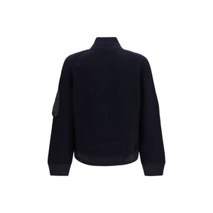 Sacai Blauer Wollpullover Oves Aries