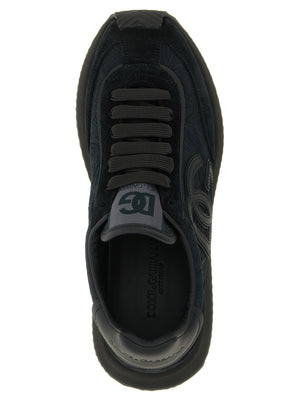 Dolce & Gabbana Schwarze Leder-Sneaker im Athletic-Stil