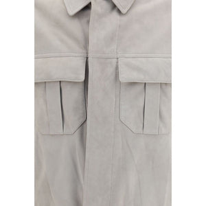 Brunello Cucinelli Beige Leather Jacket