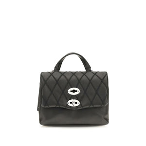 Zanellato Schwarze Bos Taurus Kalbsleder Schultertasche