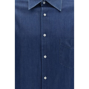 Brunello Cucinelli Blaues Denim-Hemd