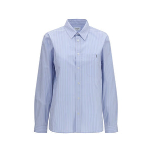 Saint Laurent Blaues Baumwollhemd mit Muster