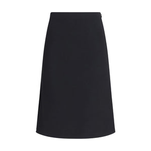 Fendi Schwarzer Oves Aries Wollrock Midi
