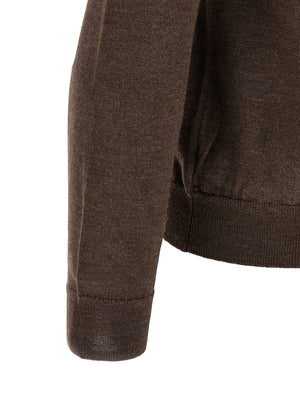 ZANONE Brauner Cardigan aus reiner Schurwolle