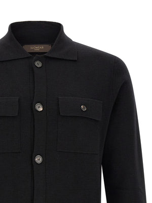 ZANONE Schwarzer Cardigan aus Schurwolle