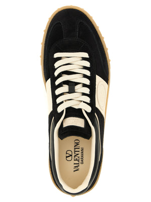 Valentino Garavani Mehrfarbige Kalbsleder-Sneaker mit niedrigem Schaft