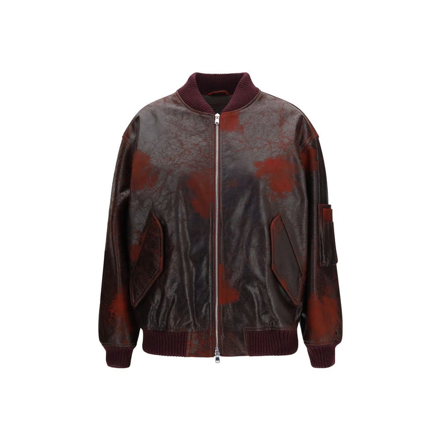 Valstar Bordeaux Leder Bomberjacke