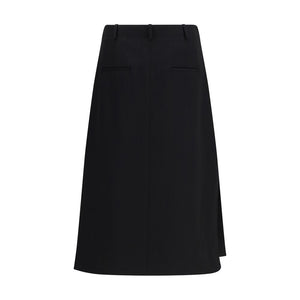 Fendi Schwarzer Oves Aries Wollrock Midi