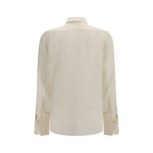 Fendi Beiges Seidenmuster-Hemd