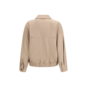 Brunello Cucinelli Beige Leather Jacket