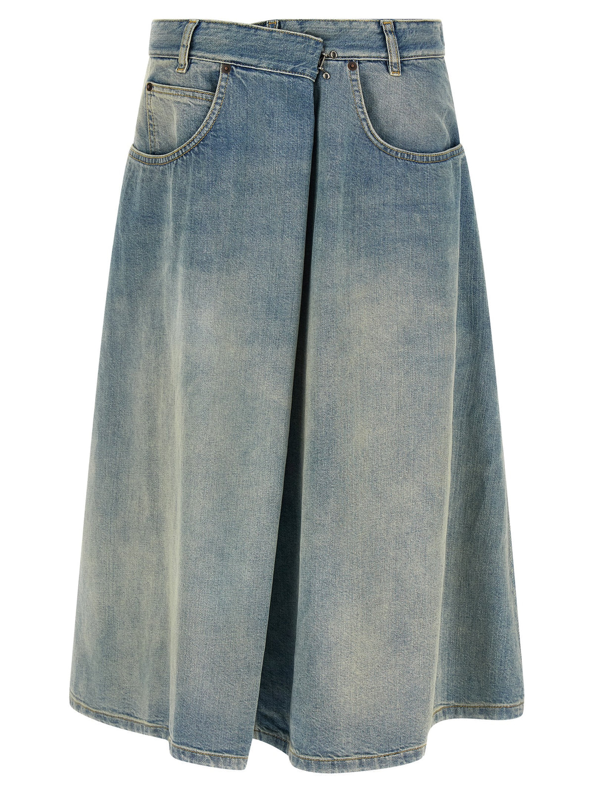 Maison Margiela Blaue Baumwoll-Midirock