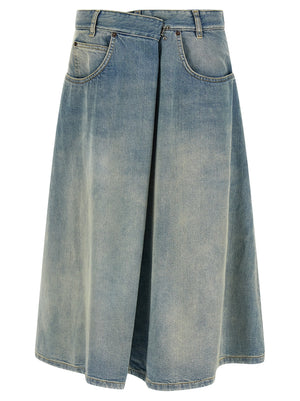 Maison Margiela Blaue Baumwoll-Midirock