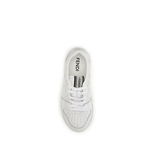 Fendi Weiße Kalbsleder Bos Taurus Athletic Sneaker