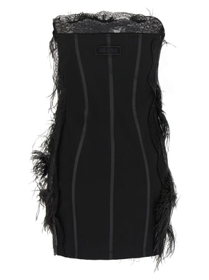 The Attico Kurzes Schwarzes Kleid Aus Polyamid