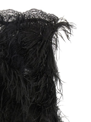 The Attico Kurzes Schwarzes Kleid Aus Polyamid