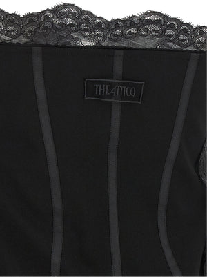 The Attico Kurzes Schwarzes Kleid Aus Polyamid