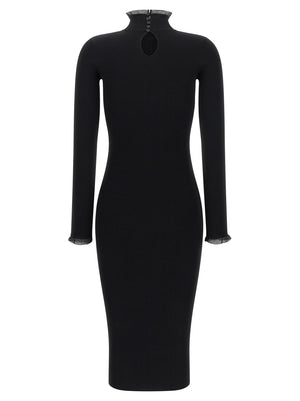 Elisabetta Franchi Schwarzes Midikleid aus Viskose