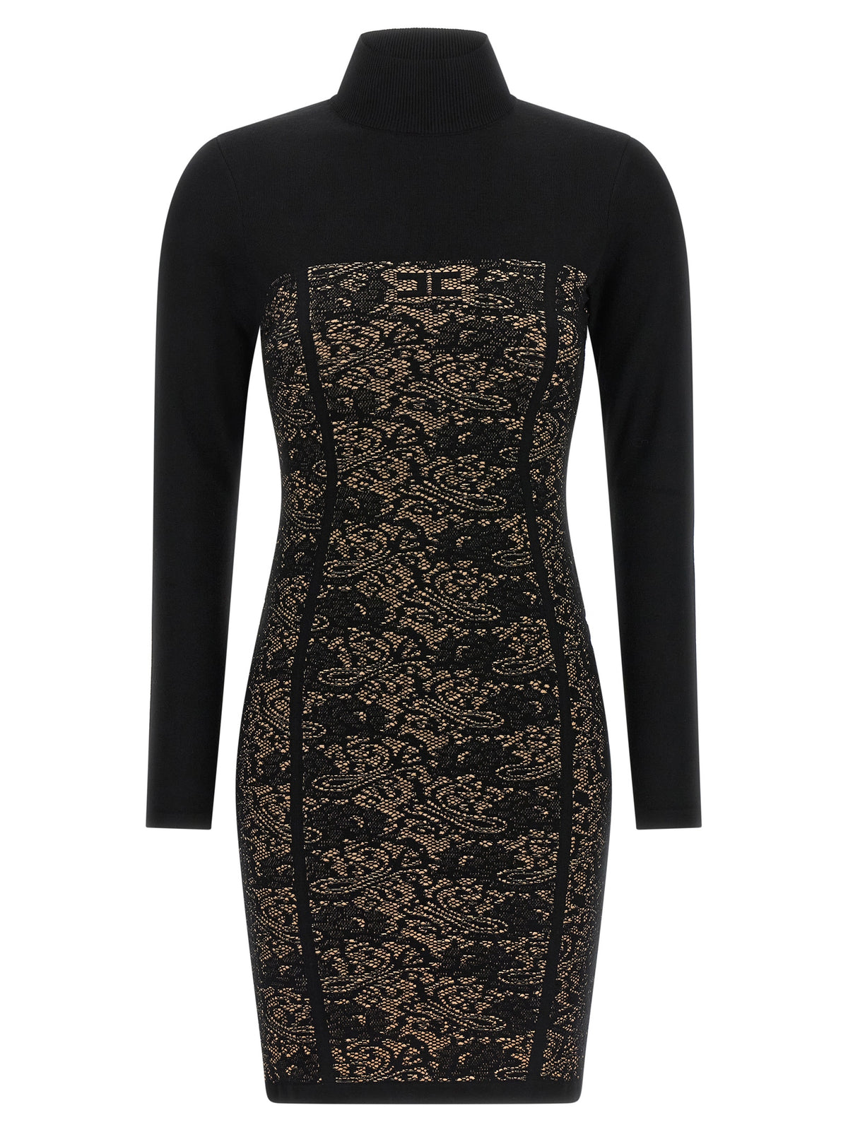 Elisabetta Franchi Schwarzes Viskose-Kurzkleid
