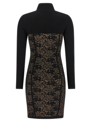 Elisabetta Franchi Schwarzes Viskose-Kurzkleid