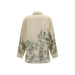 Alemais Beige Seidenbluse