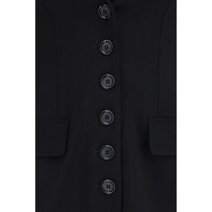 Dolce & Gabbana Schwarze Oves Aries Wolljacke in voller Länge