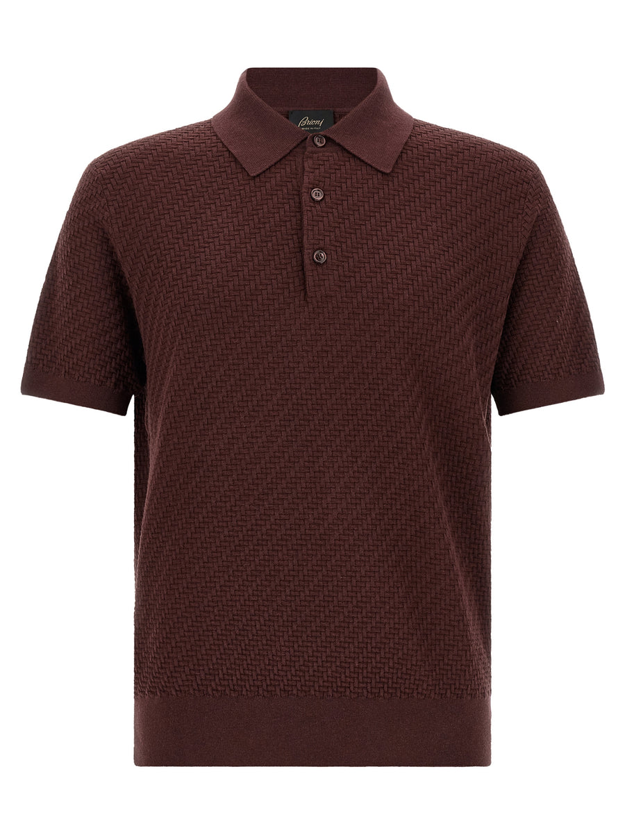 Brioni Lila Baumwoll-Poloshirt