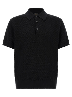 Brioni Schwarzes Baumwoll-Poloshirt