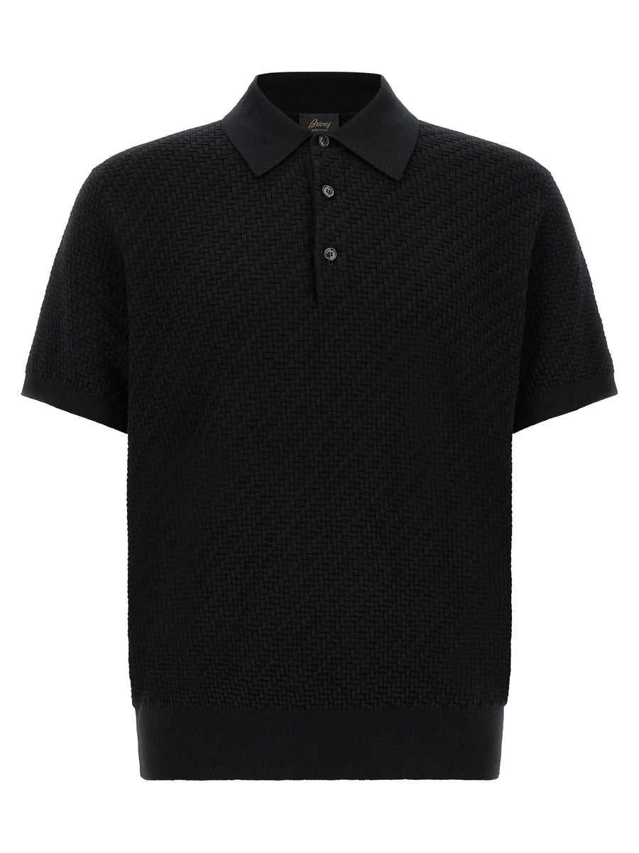Brioni Schwarzes Baumwoll-Poloshirt
