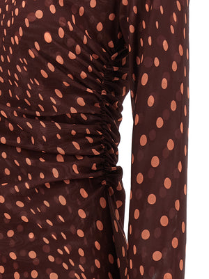 Stella McCartney Langes Kleid aus Bordeaux-Polyamid