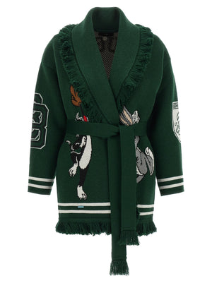 Alanui Zweifarbige Strickjacke aus reiner Schurwolle