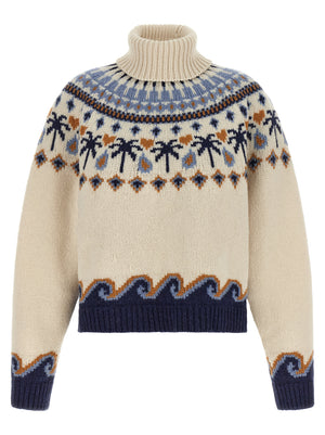 Alanui Mehrfarbige Strickjacke aus reiner Schurwolle