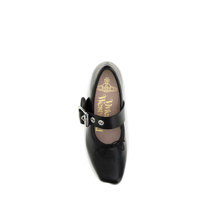 Vivienne Westwood Schwarze Ballerinas aus Kalbsleder Bos Taurus
