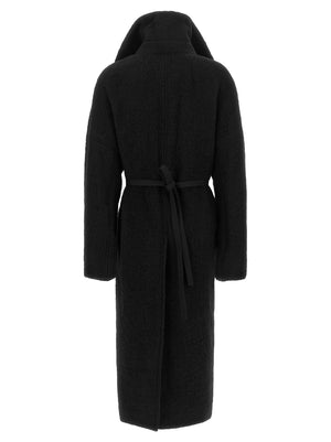 Rick Owens Schwarzer Marabou-Mantel