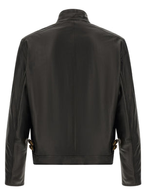 Versace Schwarze Lammlederjacke