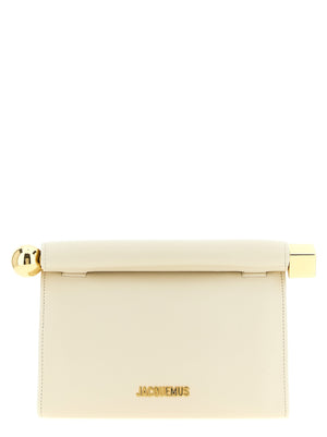 Jacquemus Weiße Lammleder-Clutch