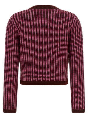 Versace Mehrfarbige Strickjacke aus reiner Schurwolle