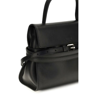Moschino Schwarze Bos Taurus Kalbsleder Schultertasche