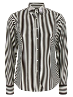 XACUS Zweifarbige Polyamid-Bluse