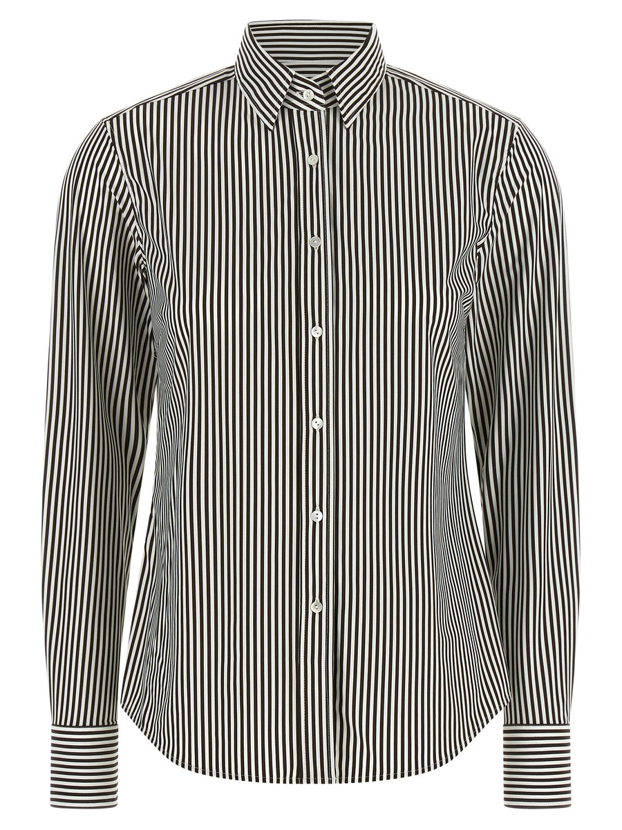 XACUS Zweifarbige Polyamid-Bluse