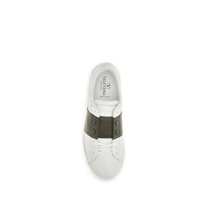 Valentino Garavani Weiße Low-Top-Sneaker aus Kalbsleder Bos Taurus
