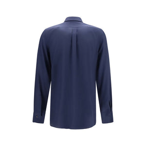 Dolce & Gabbana Blaues Seidenhemd