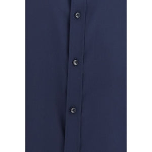 Dolce & Gabbana Blaues Seidenhemd
