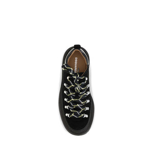 Dsquared² Schwarze Bos Taurus Kalbsleder Sneaker