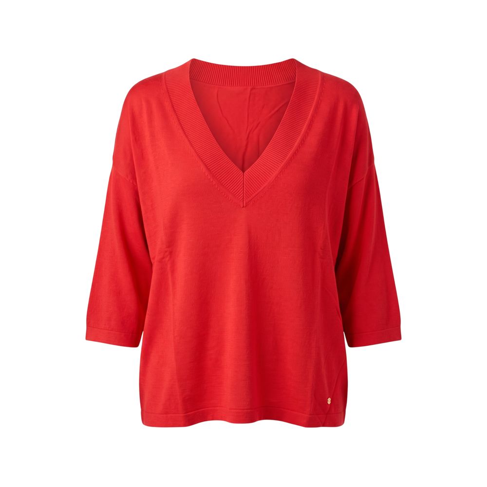 Trussardi Jeans Roter Viskose Pullover für Frauen