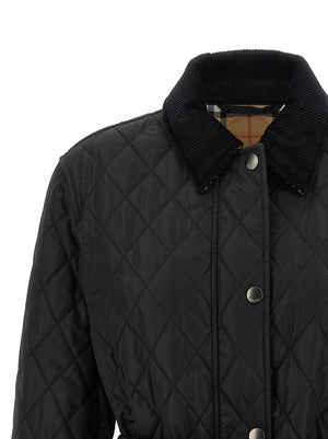 Burberry Schwarze Polyamid-Jacke in voller Länge