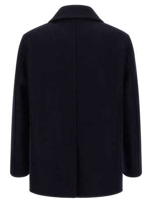 Burberry Blauer Wollmantel