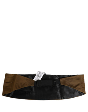 Dolce & Gabbana Brauner Herren-Gürtel aus 100 % Seide (Kummerbund)