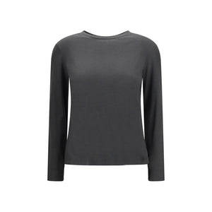 'S Max Mara Graues Baumwoll-Langarmshirt