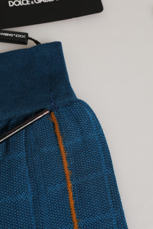 Dolce & Gabbana Herren Socken aus Baumwolle mit Stretch-Anteil, mittellang, blau